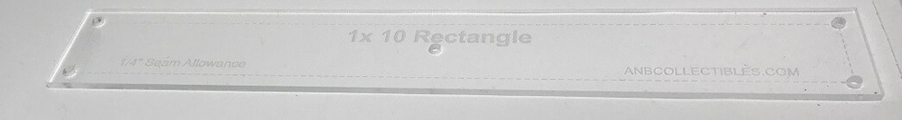 Acrylic 1" x 10" Rectangle Quilting Template