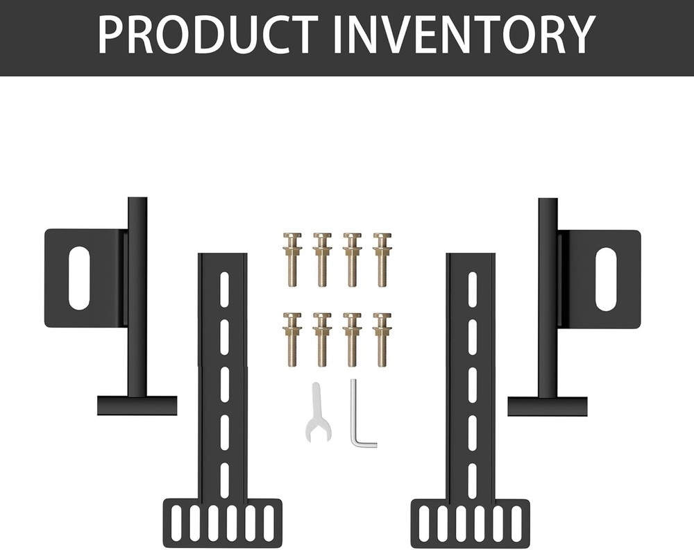Adjustable Headboard Brackets for Metal Frames - Twin to King Sizes, 2 Pack