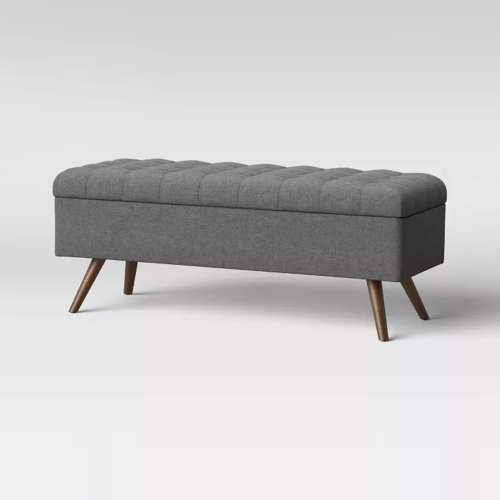 Arthur Tufted Storage Bench Gray - Threshold