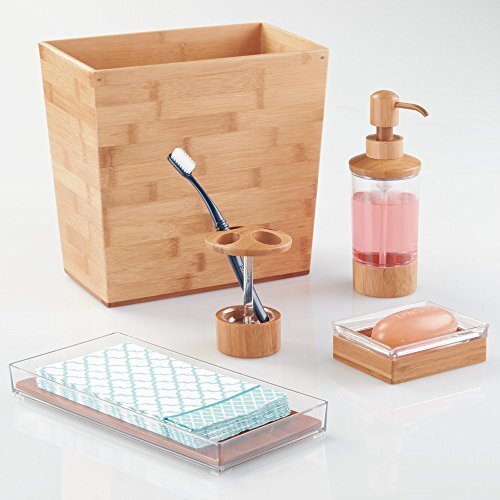 iDesign Rectangular Bamboo Waste Basket, The Formbu Collection, Natural Wood