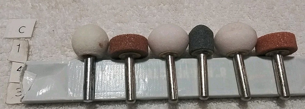 6pc 1/4" SHANK STONE MOUNTED ASSORTED GRINDING STONES