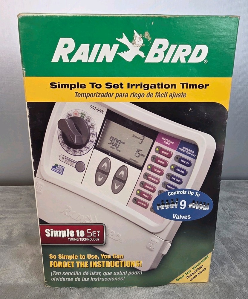 Rain Bird SST-900i Irrigation Timer Controller 9 Zone w/ Adapter Manual