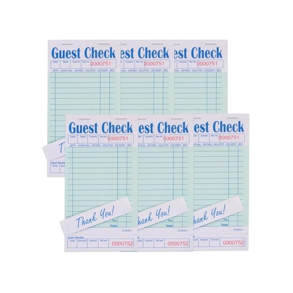 50-Sheet Restaurant Server Order Pads