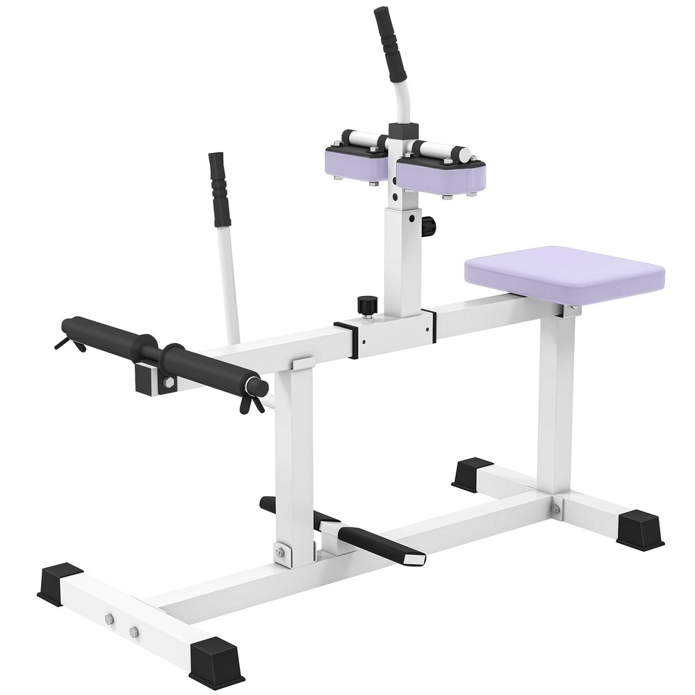 Seated Calf Raise Machine Adjustable Steel Strength Trainer, Purple