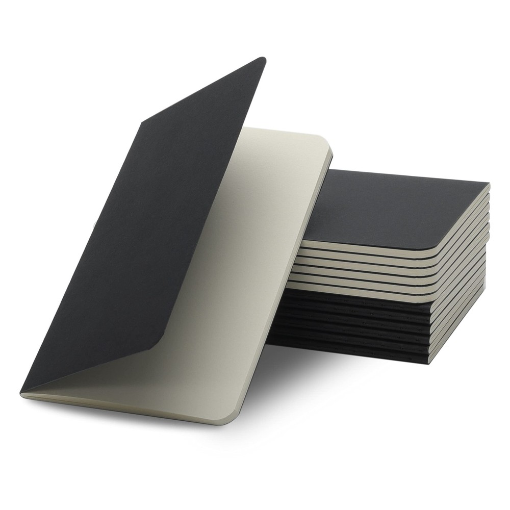 TWONE Pocket Notebook, 12 Pack Thin Cover Small Notebook for A6, Black