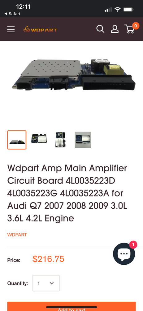 Main amplifier circut board for Audi 2007-2009