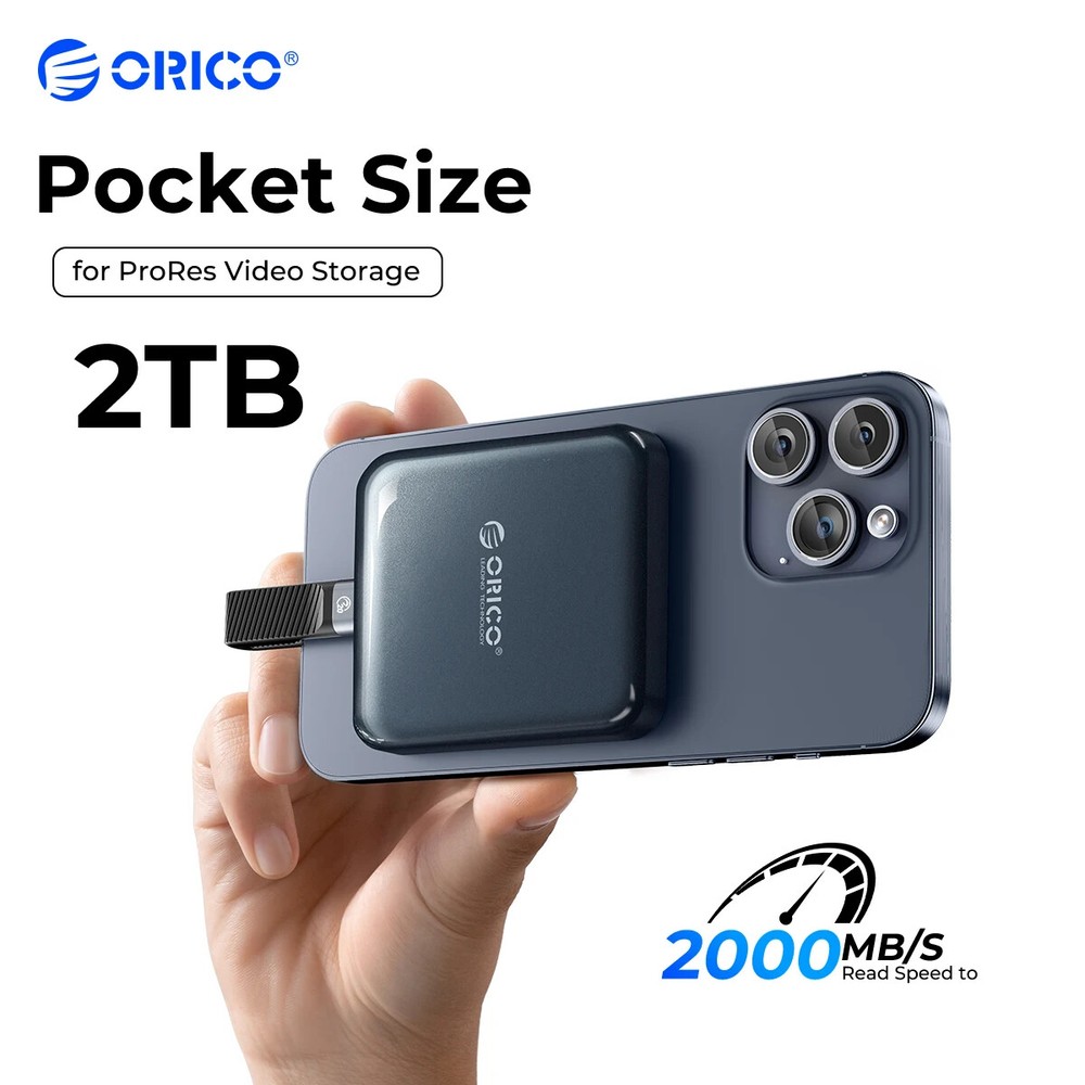 ORICO 2TB Magnetic External SSD 2000MB/s Portable Solid State Drive 4K ProRes