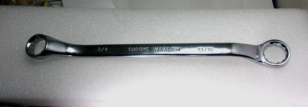 Chrome - Vanadium  3/4"  &  13/16" , 75 Degree Double End Box Wrench