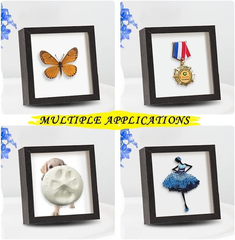 5X5 Small Shadow Box Frame Display Case , Display Case Box for Memorabilia, Meda