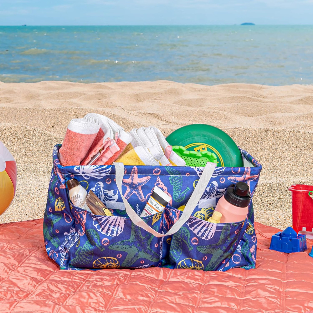 Sea Shell Krush Container All-Purpose Utility Tote with Pockets