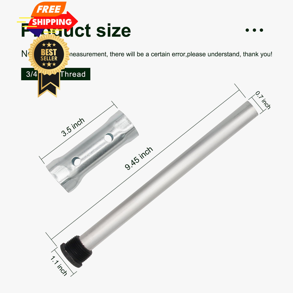 Rv Water Heater Anode Rod 2 Pack Hot Tank Aluminum White