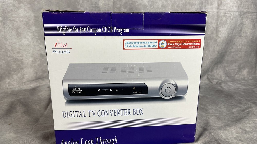 I Net Access Digital TV Converter Box - Analog Loop Through - ATSC - Open Box