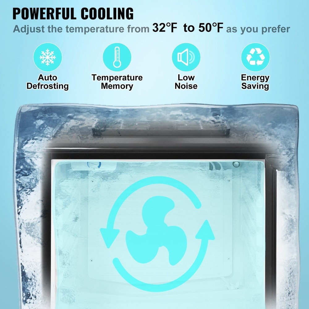 Adjustable Cooling Draft Beer Kegerator Dual Faucet System