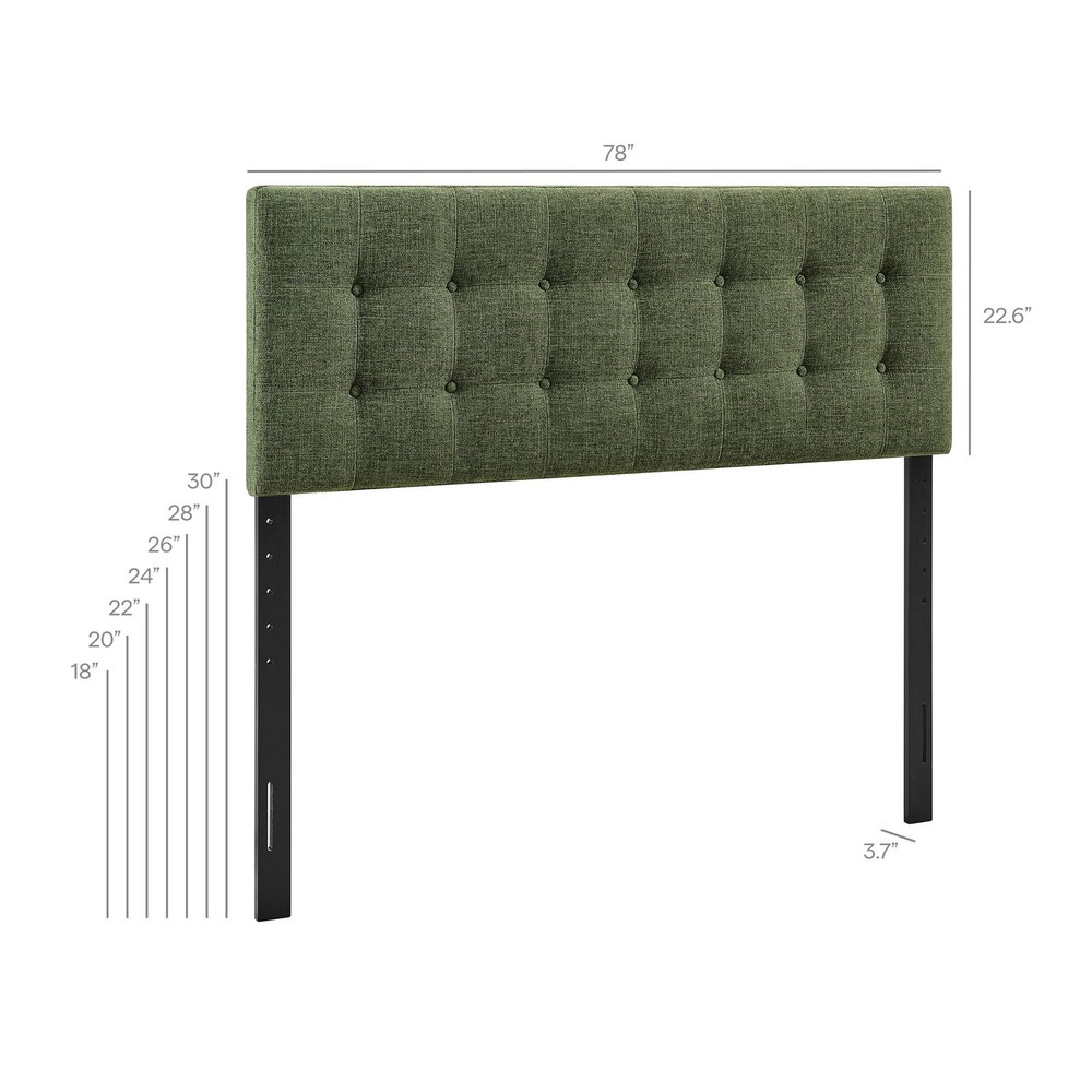 Emily Fabric Upholstered King Size Headboard in Foliage