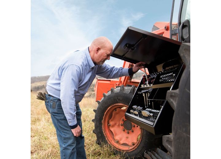 Montezuma ME300B 30" x 15" Triangle Toolbox, Steel, Black