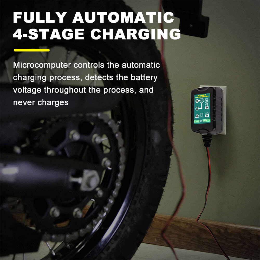 4Pack 6V 12V Automatic Battery Charger Maintainer Trickle Float Motorcycle Car