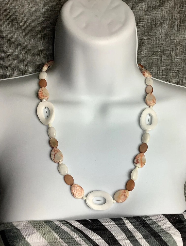 Handcrafted RED JASPER MARBLE Necklace | 24"