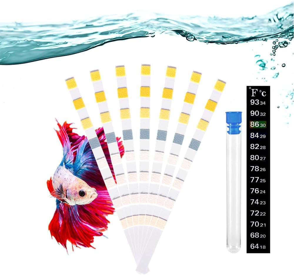Aquarium Test Kit 8 in 1 Water Testing 100 Strips PH Ammonia Nitrate Nitrite