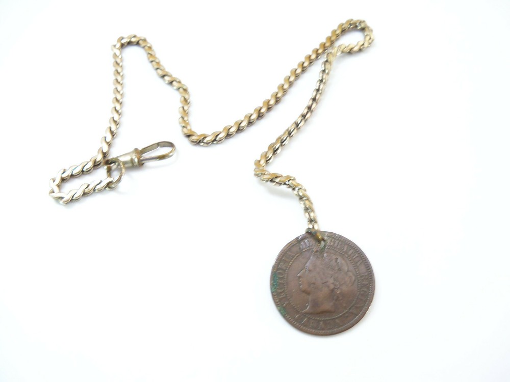 Canada 1887 Large One Cent Coin Chain Pendant