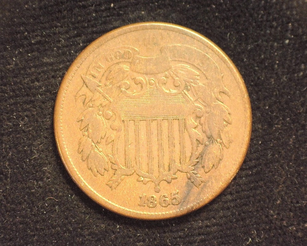 HS&C: 1865 Two Cent Piece VG - US Coin
