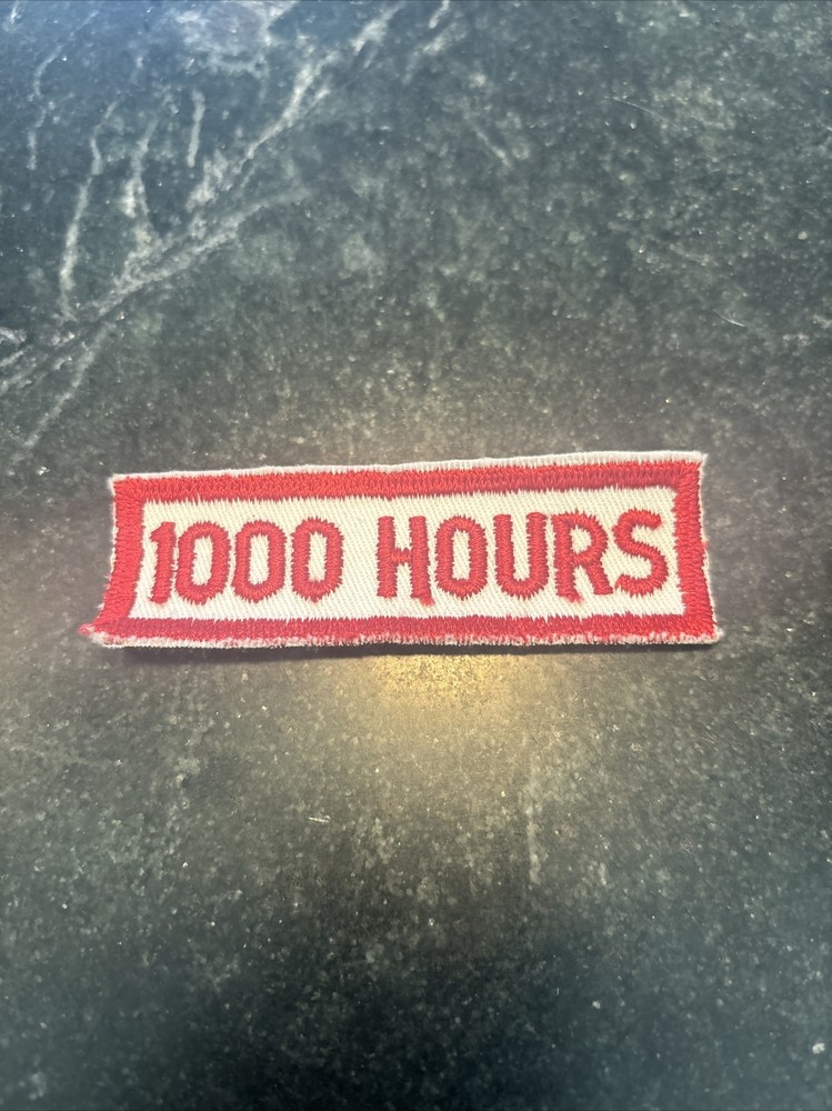 VIETNAM WAR USAF Tab PATCH 1000 Hours Air Force Red White 3”