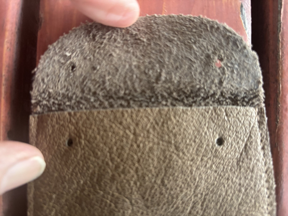 Original German WWII Tan Leather Case for Identification Tag