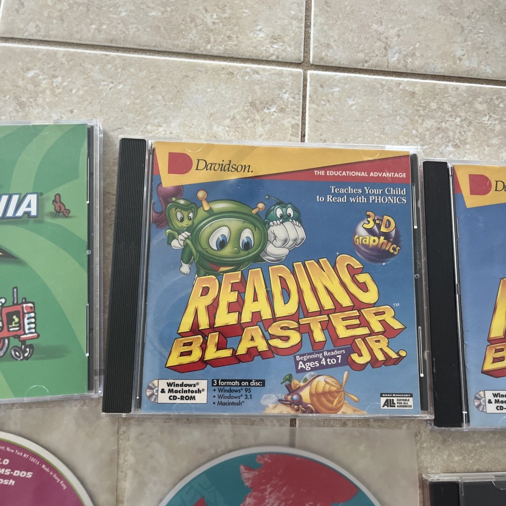 Math Blaster & Reading Blasters Games for PC CD Age 4-7, 4-11