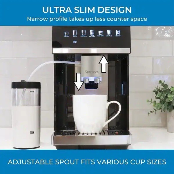 Kenmore Super Automatic Espresso Coffee Machine Dual Cream System Black