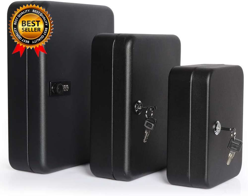 Wall Mount Key Storage Box with Code, Locking Key Cabinet Security, 48 Key