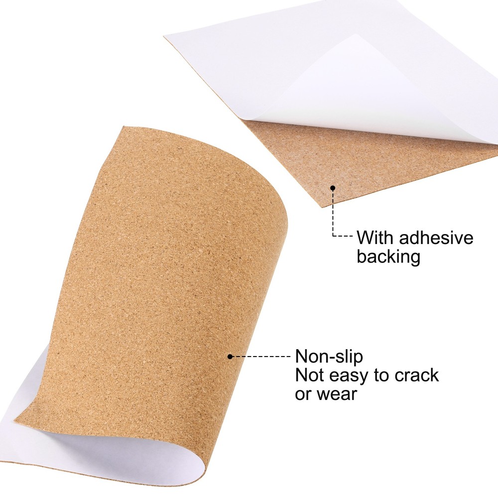 4 Pcs Self-Adhesive Cork, 11.69"x8.27"x2" Rectangle Coaster Mats Backing Sheets