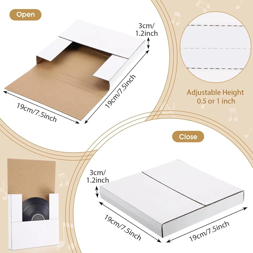 100 45 RPM Premium Record Mailers Book Box Variable Depth Shipping Mailer