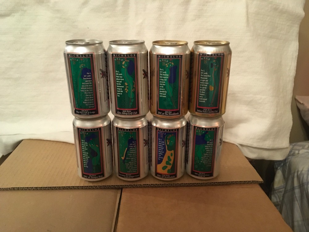 Michelob Light and Michelob Beer Golf Course Cans (8 different)