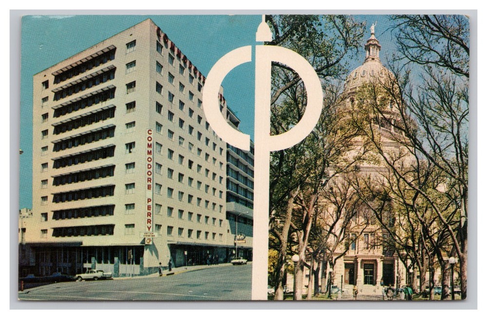 Austin Texas Commodore Perry Hotel & State Capitol Postcard Unused