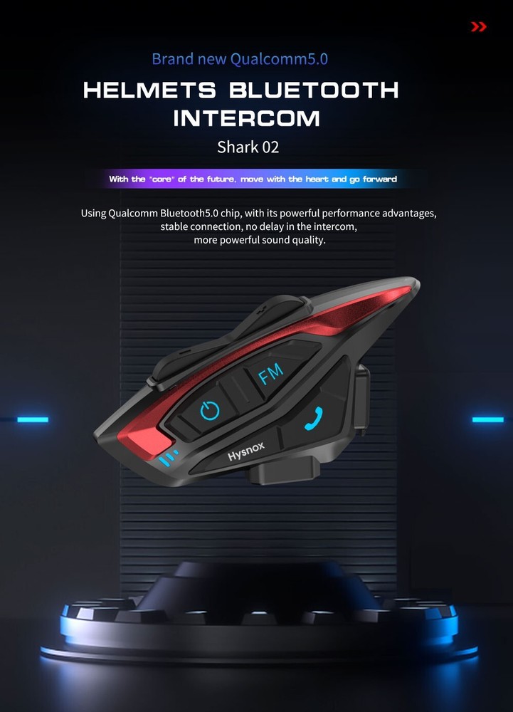 Hysnox Motorcycle Helmet Bluetooth Headset Shark-02