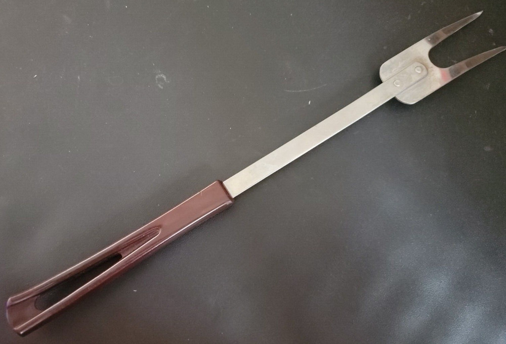 Stanley Stanhome Utensils SERVING FORK curved bakelite handles VTG