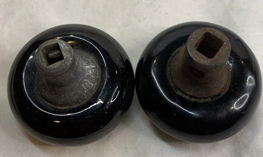 Two Antique Mortise Lock Door Knobs Original Replacement Knobs With Spindle