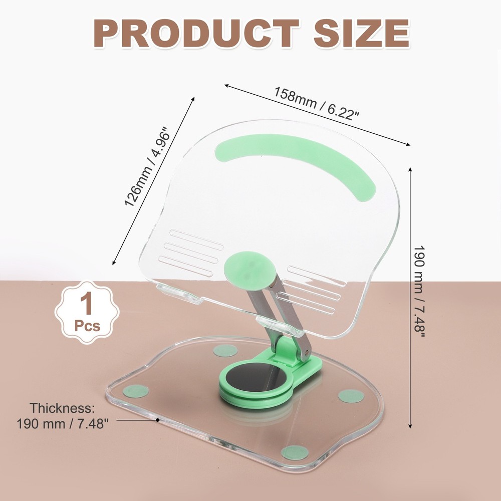 Acrylic Tablet Stand, Acrylic Tablet Holder Adjustable Foldable, Green