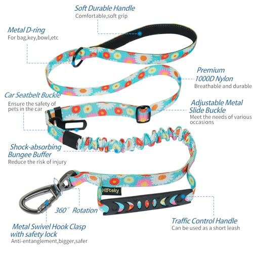 Tactical Dog Leash Heavy Duty for Medium Large Dogs, 4 Medium / Large Daisy