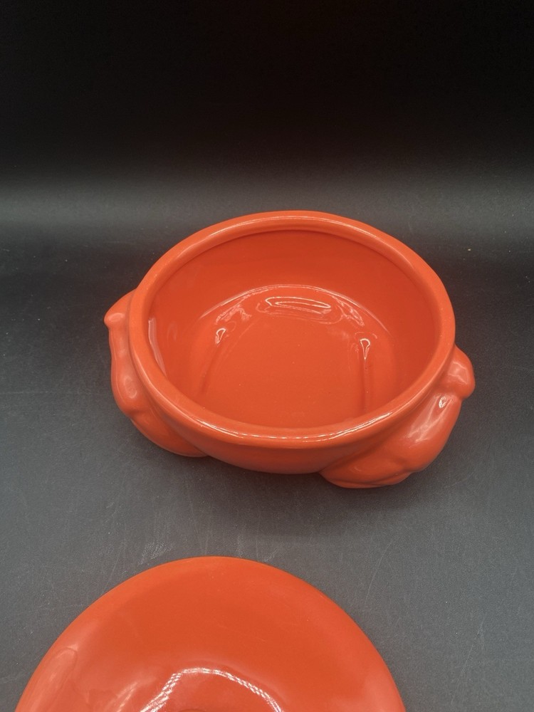 Red Crab Pot Brie Cheese Baker Dip Charcuterie Appetizer Ceramic