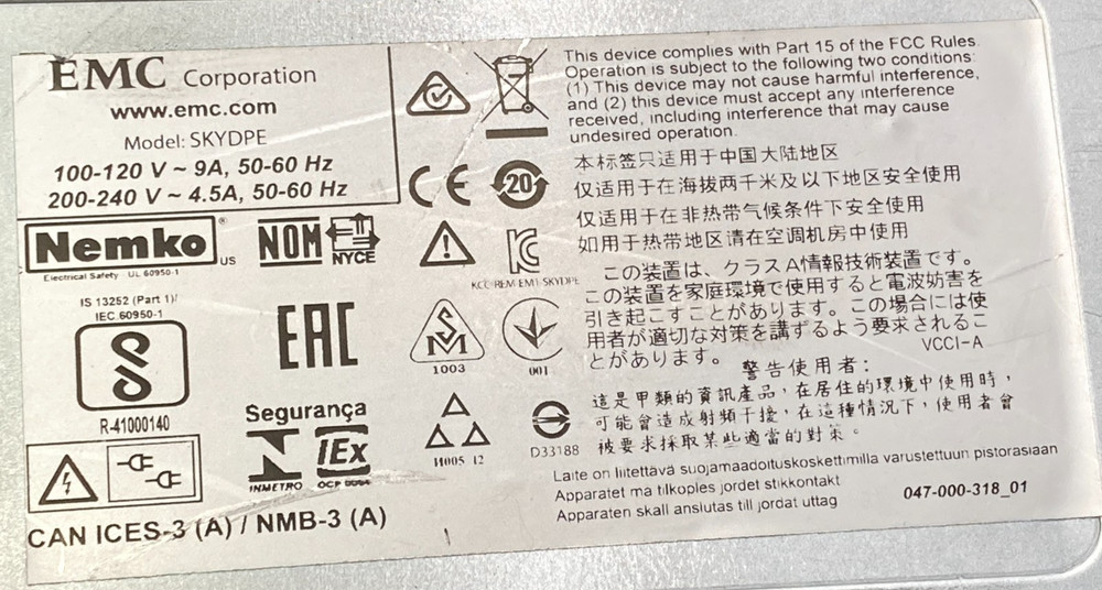 EMC SKYDPE 12-Bay SAS Storage Array w/ Power Cord (As Is)