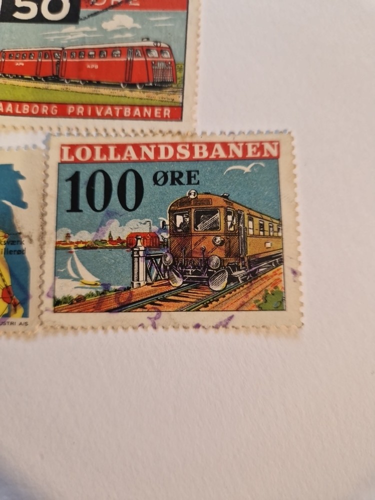 Denmark Three Train Collectable/Prop Stamps
