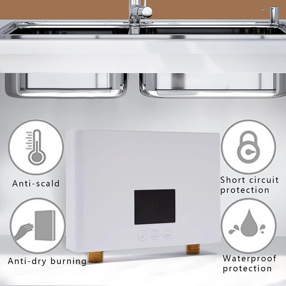 110V KITCHEN ELECTRIC HOT TANKLESS WATER HEATER SHOWER INSTANT BOILER BATHROOM