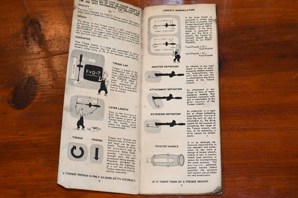 Vintage Tool Guide Sturtevant Co Engine Torque Specifications 1956 Book Wrench
