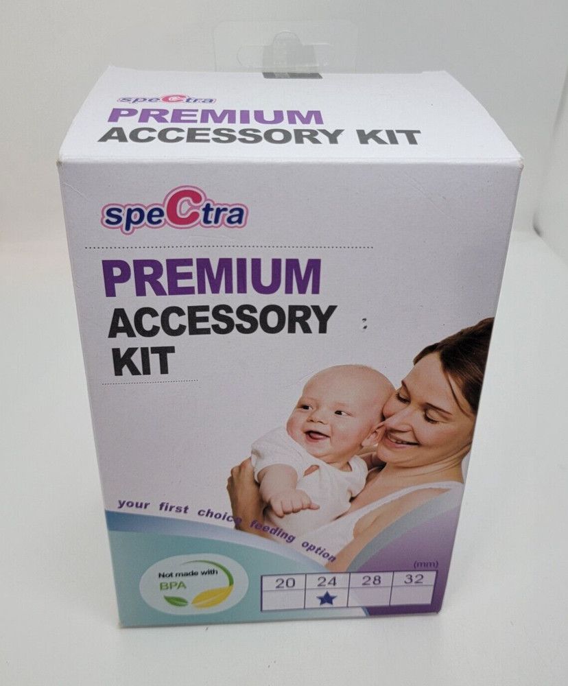 Spectra Breast Pump Premium Accessory Kit w/ 24mm Breast Flange Replacement Part