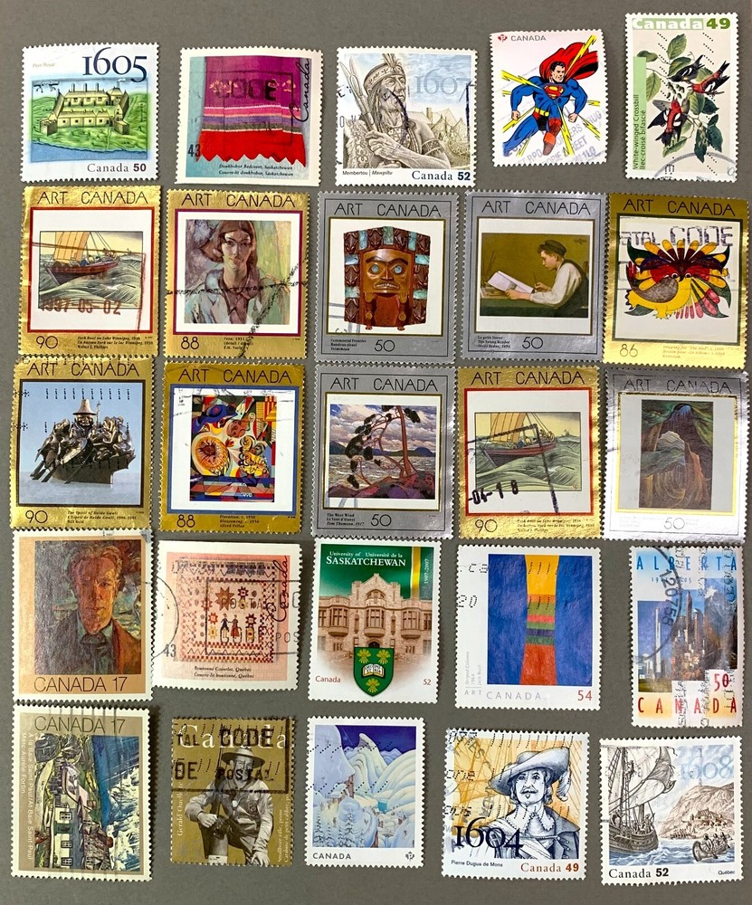 Canada used stamps Modern 25 piece lot,  All Different