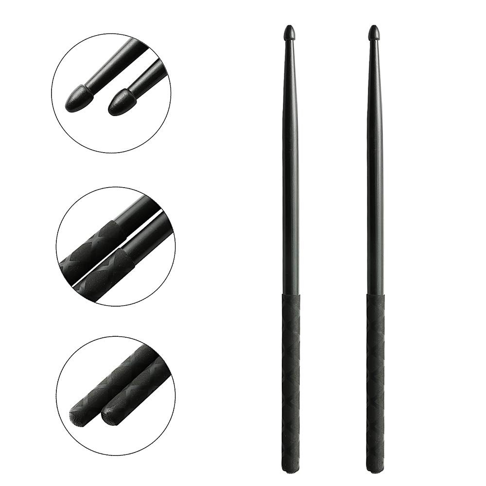 Nylon Drum Sticks for Set 5A Light Durable Plastic Exercise Black