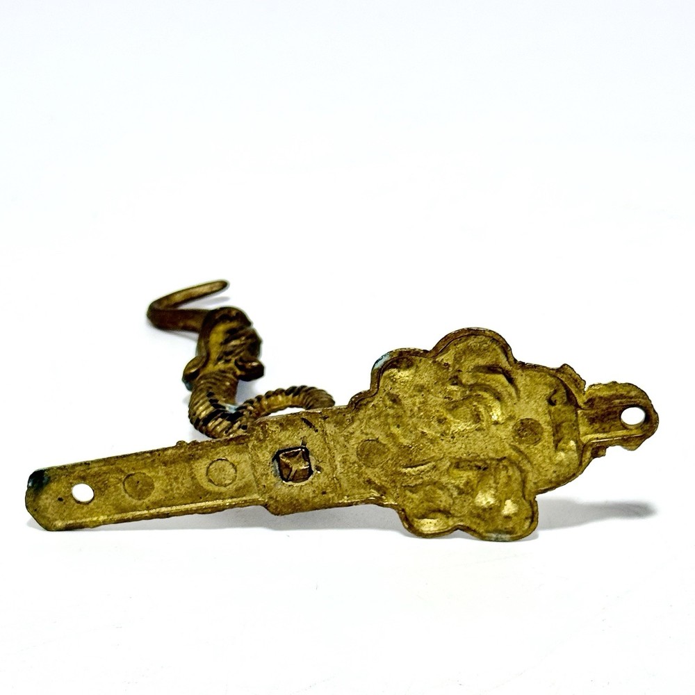 Victorian Inspired Ornate Vintage Solid Brass Wall Hook Serpent-Style Dual Faces