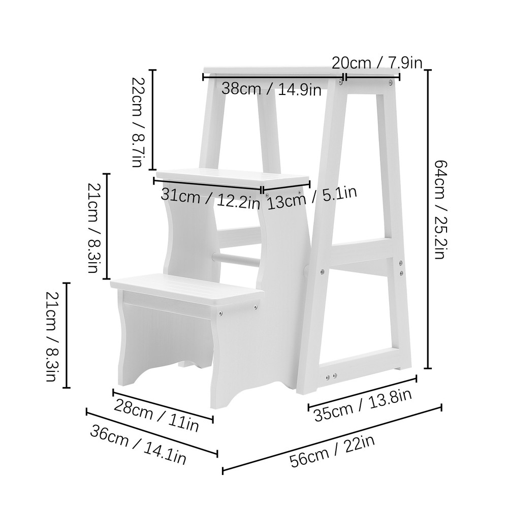 Folding Library Ladder Chair, Lightweight Portable Multifunctional Step Stool