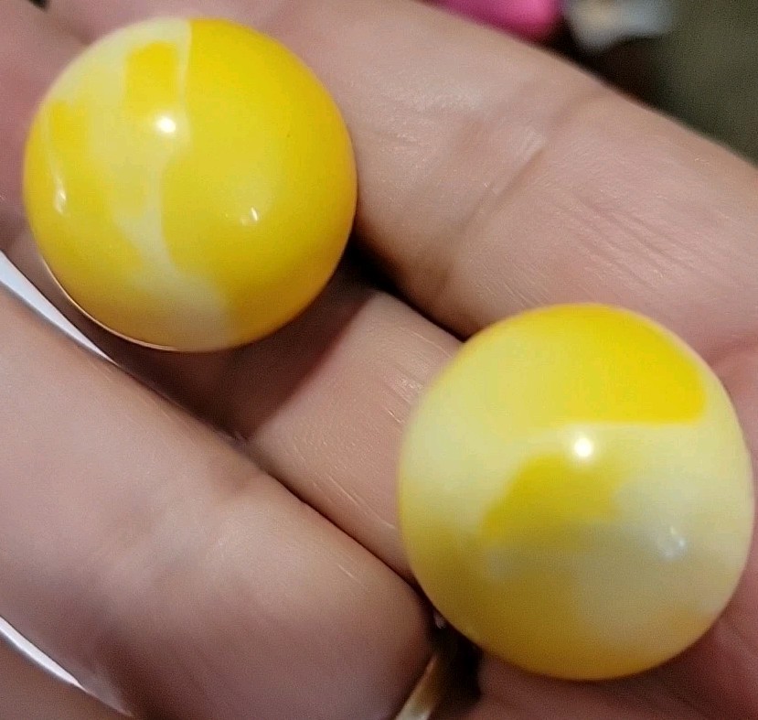 Vintage Yellow Bubble Plastic Pierced Earrings