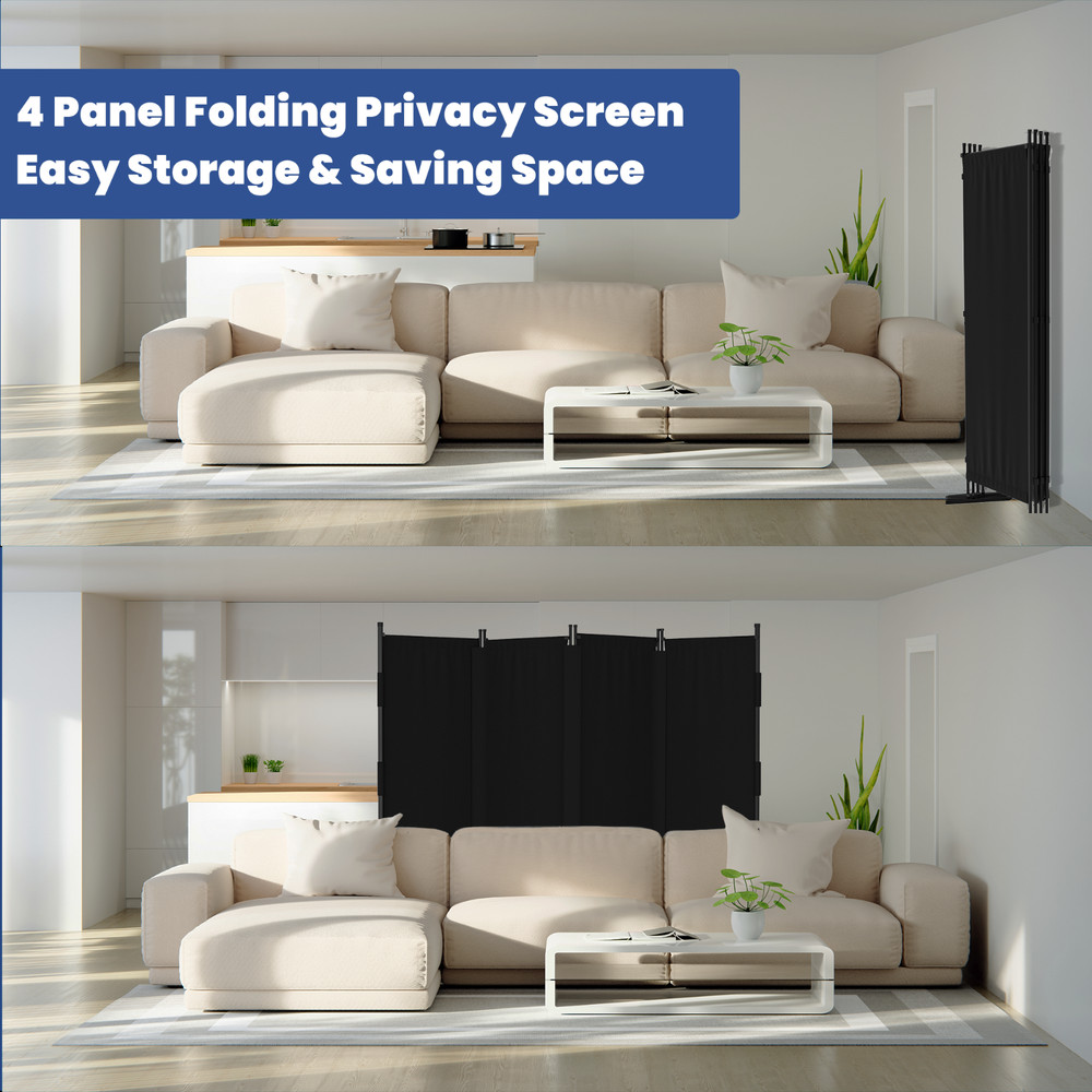 4 Panel Room Divider Folding Privacy Portable Wall Partition Screen For Home